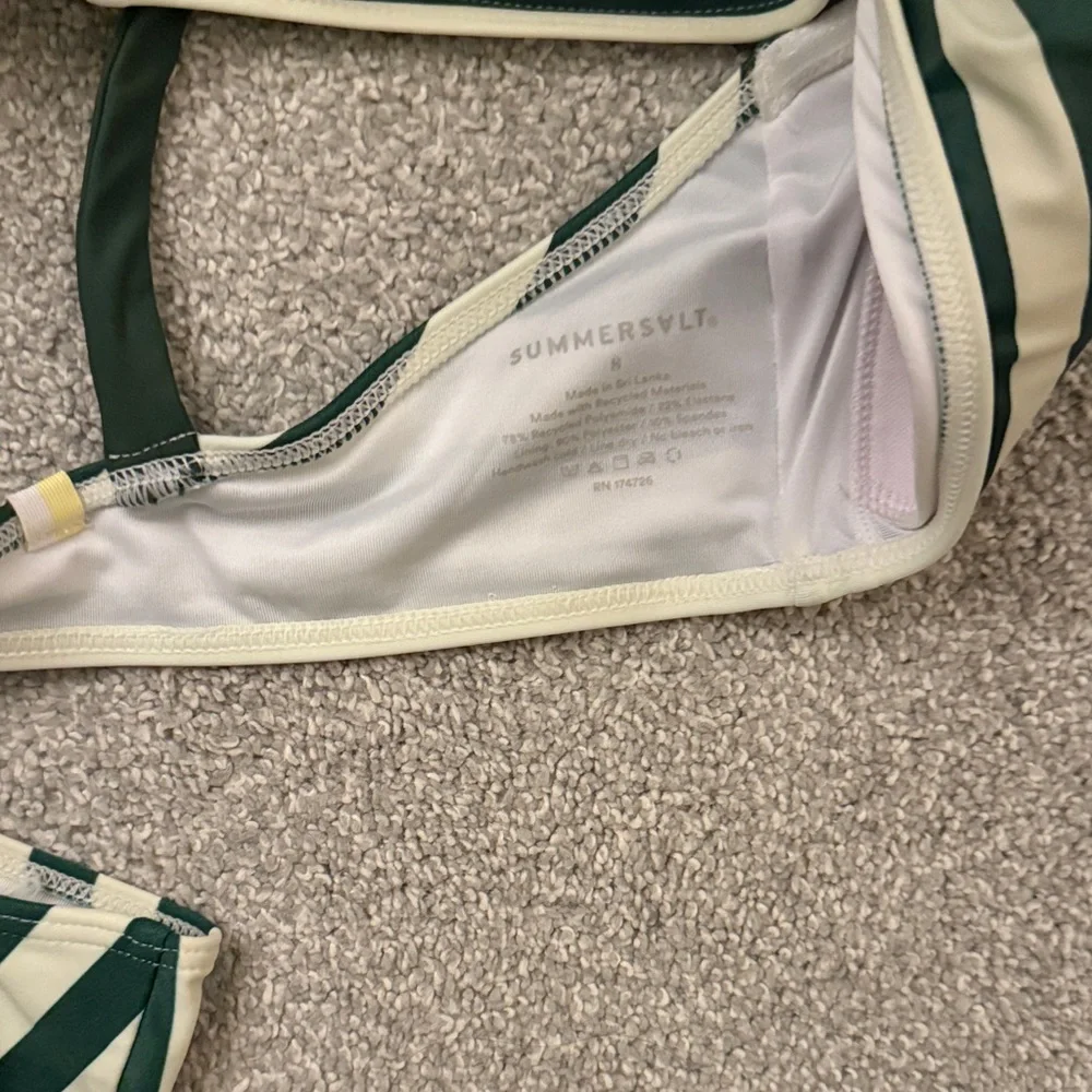Summersalt Striped Green and White Bikini Set - Picture 4 of 5